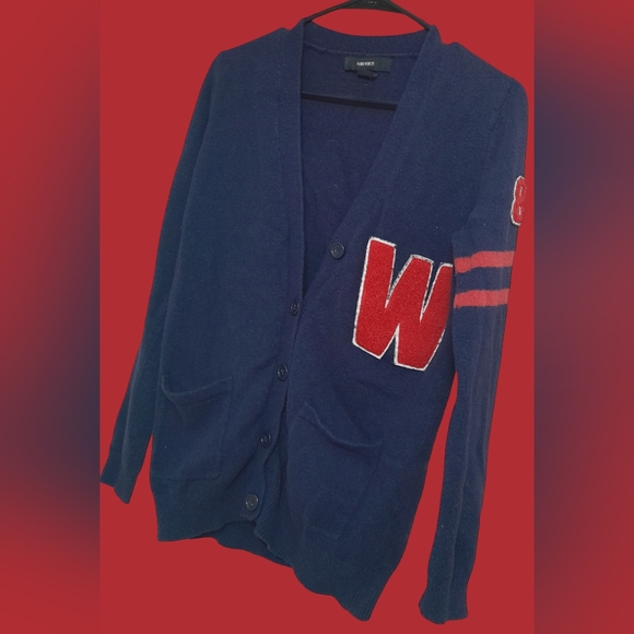 Juniors Forever 21 Varsity Button Up Sweater (MEDIUM) - Picture 1 of 5